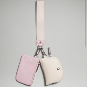 Lululemon Dual Pouch Wristlet White Opal/Pink Peony